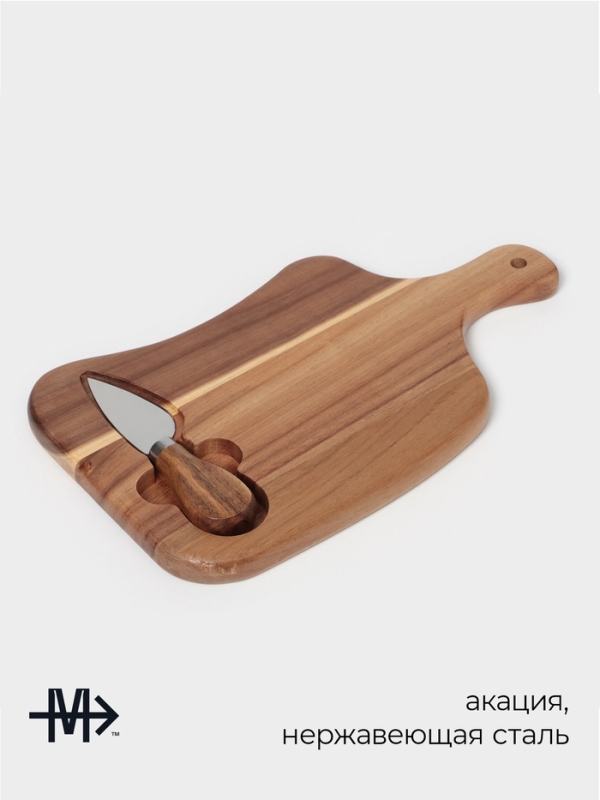 Набор для подачи сыра Magistro Shape, нож, доска