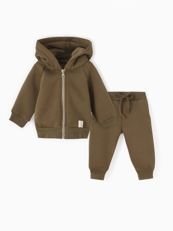Костюм (толстовка и брюки) Крошка Я, BASIC LINE, рост 68-74 см, цвет кофейный