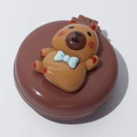 Расчёска массажная &laquo;Капибара&raquo;, складная, с зеркалом, d=6.5 см, коричневая