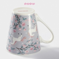 Кружка фарфоровая Доляна &laquo;Единорог&raquo;, 320 мл