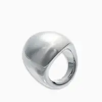 Кольцо пластик "Объемный круг", р-р 17, цвет серебро