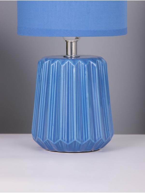 Лампа настольная "Кон" 1х40Вт Е14 синий 13х13х25см