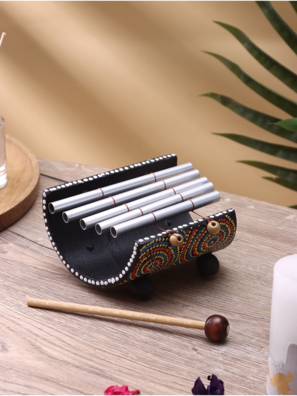 Сувенирный музыкальный инструмент "Ксилофон" бамбук, алюминий 25х15х8 см