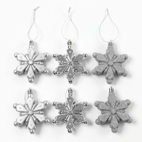 Ёлочные игрушки новогодние &laquo;Новый год: Снежинки&raquo;, цвет серебристый