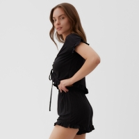 Пижама женская (футболка и шорты) KAFTAN Black р. 44-46