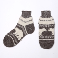 Носки женские новогодние шерстяные укороченные &laquo;Белый медведь&raquo;, цвет серый, размер 23
