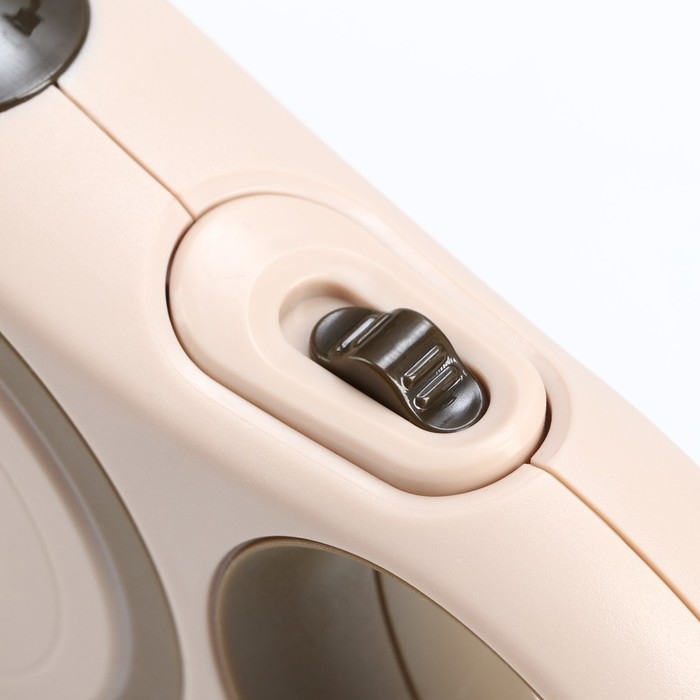 Рулетка с системой эффективного скручивания поводка, 3 м, до 15 кг, бежево-зелёная