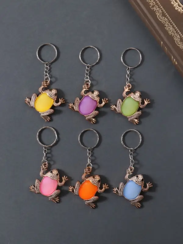 Брелок пластик "Лягушка красочная" МИКС 3,2х3,7 см