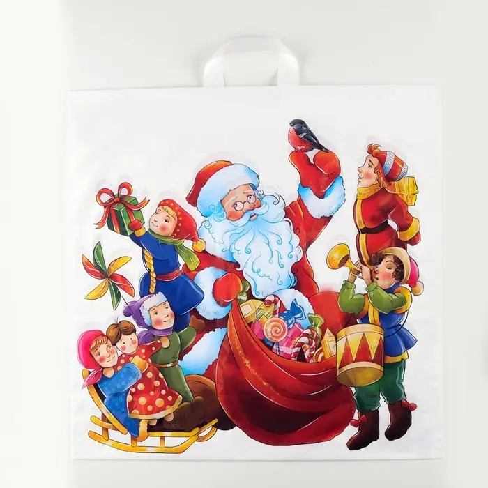 Пакет "Хоровод", полиэтиленовый с петлевой ручкой, 55х55 см, 60 мкм