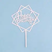 Топпер для торта &laquo;День рождения&raquo;, светло-розовый