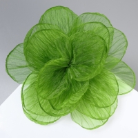 Брошь текстильная &laquo;Цветок&raquo; объемный, невесомый,цвет зелёный