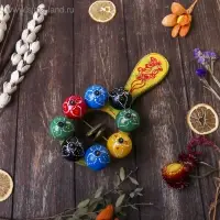 Сувенирный музыкальный инструмент &laquo;Маракас с шариками и пластинами&raquo;, радужный, 25&times;13&times;5 см, МИКС