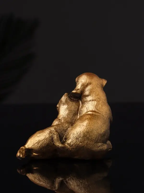 Набор статуэток "Гости, кошка и собака" 7 см, бронза