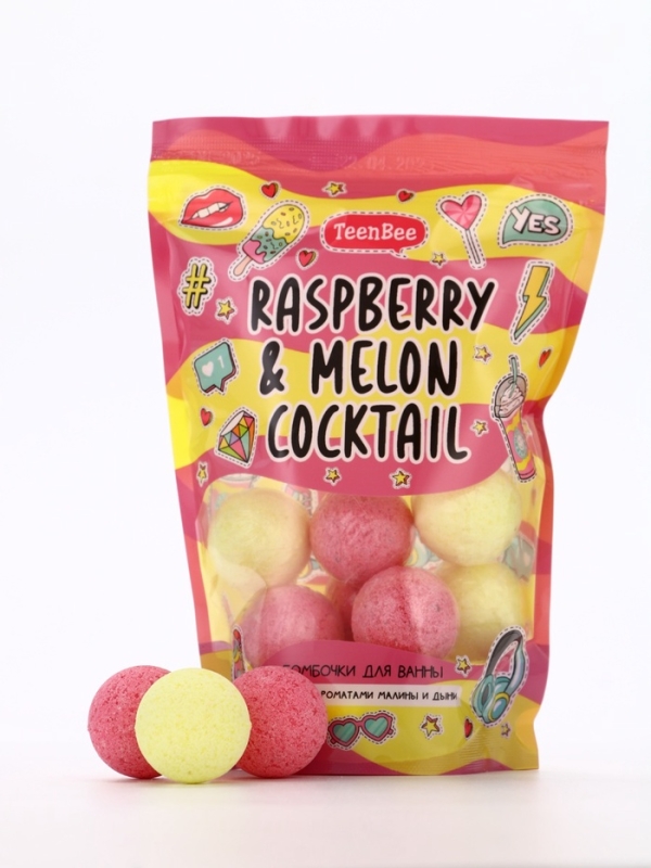 TeenBee Набор бомбочек для ванны дыня-малина, 200 гр