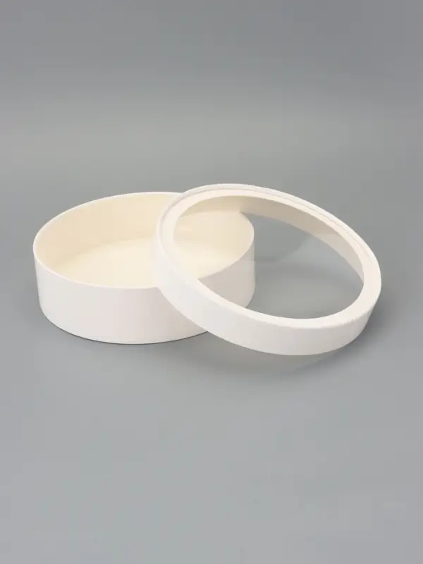 Коробка подарочная круглая с окном, завальцованная, белая, 20&times;6 см