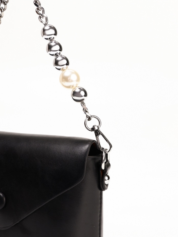 Сумка женская, 27*7*12, отд на молнии, длин ремень, черный