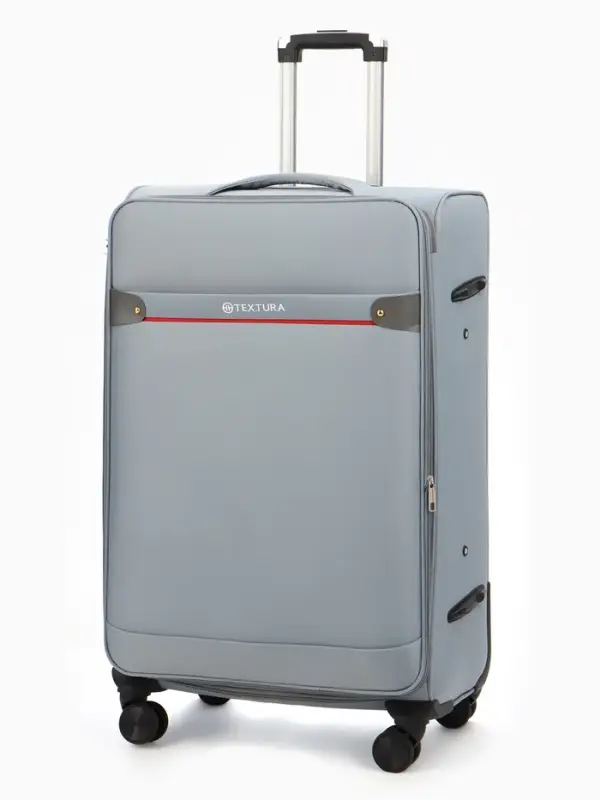 Чемодан 28",Текст,47*30*78,отд на молнии,1 нар/карм, увелич,код замок,4 колеса, т.серый