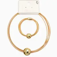 Набор 2 пред-та: колье, браслет "Бусина на нитях", цвет золото