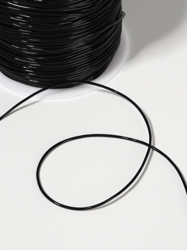 Нить для плетения 100±1м d1мм эластичная силикон чёрный АУ Нить для плетения 100±1м d1мм эластичная силикон чёрный АУ