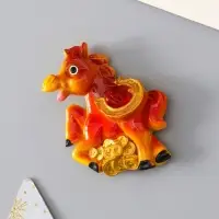 Магнит полистоун "Лошадка с монетами и подковой" МИКС 5,5х6,5 см