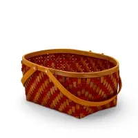 Набор корзин 2 шт 34х27х14  26х24х13 см ручка h=18/18 см красн-оранж