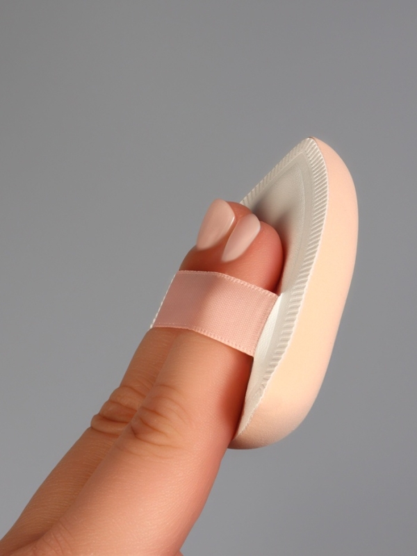 Набор спонжей д/макияжа 3шт: сердце, овал, треугол б/увел в пласт футл латекс беж пакет QF