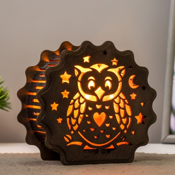 Соляной светильник Соляной светильник "СОВА" круглая Е14 15Вт 0,8 кг гимал. соль