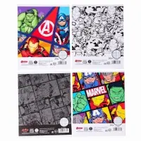 Тетрадь в клетку 24 листа, 4 вида МИКС, обложка мелованный картон, &laquo;Мстители&raquo;