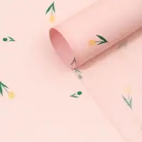 Бумага упаковочная тишью, &laquo;Цветы&raquo;, розовый, 50 см &times; 70 см 17 грамм