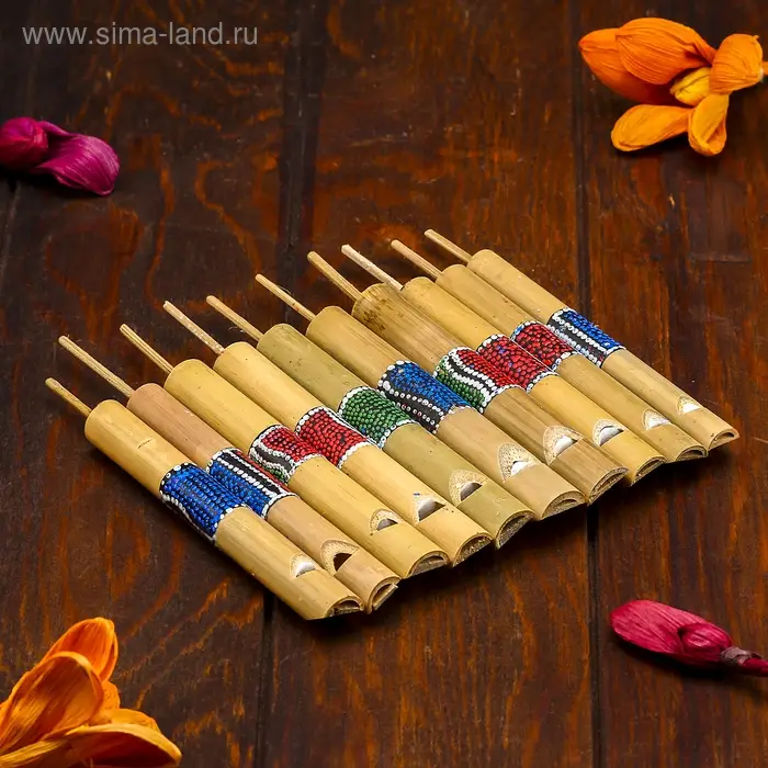 Сувенирный музыкальный инструмент &laquo;Свисток с узорами&raquo;, 15&times;1&times;1 см, МИКС
