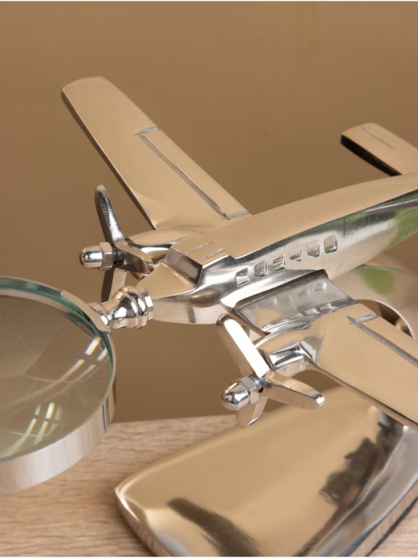 Лупа настольная "Самолёт" 15х23х12,5 см, алюминий