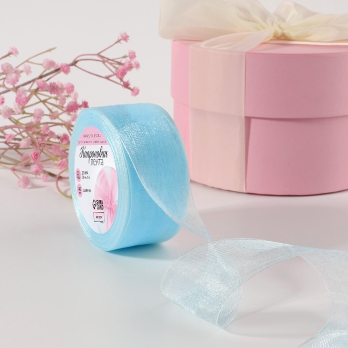 Лента капроновая, 40 мм, 20 &plusmn; 1 м, цвет тёмно-голубой