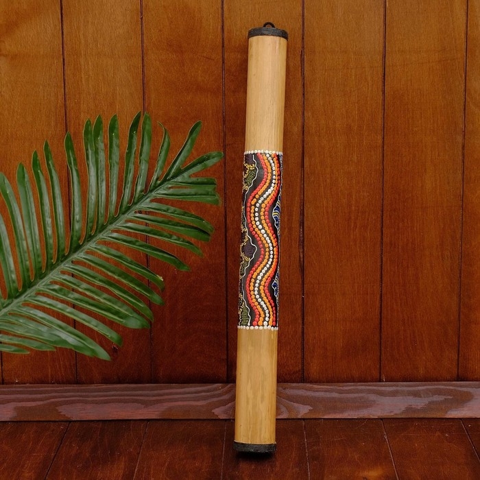 Сувенирный музыкальный инструмент "Посох дождя с голубыми узорами" 50х5х5 см МИКС