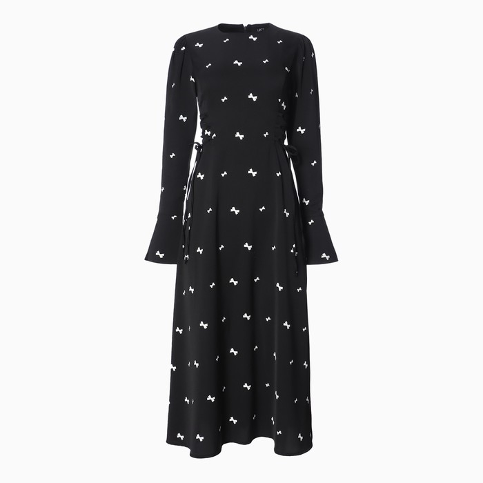 Платье женское с завязками на талии MIST Flower, размер 44, черный Платье женское с завязками на талии MIST Flower, размер 44, черный