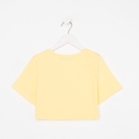 Футболка для девочки укороченная KAFTAN "Selfie", рост 146-152, цвет жёлтый