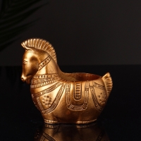 Кашпо "Лошадка с орнаментом" 8х9х6 см, бронза