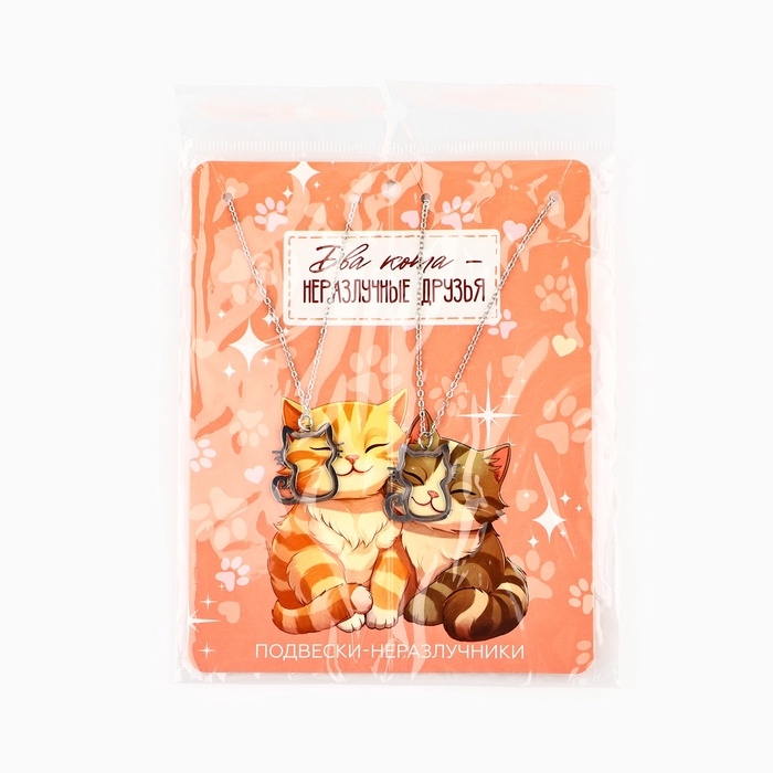 Подвески неразлучники "Два кота", 11 х 14 см