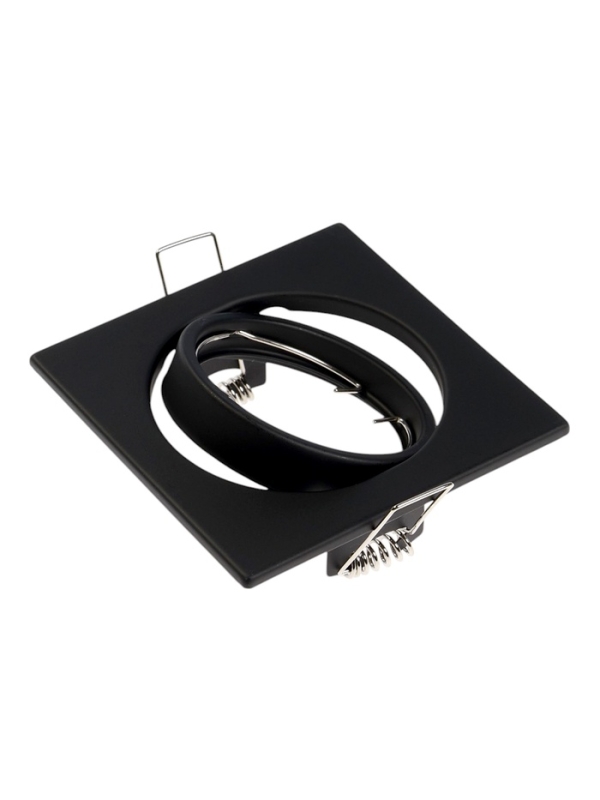 Светильник встраиваемый поворотный, под лампу MR16, квадрат, металл, черный