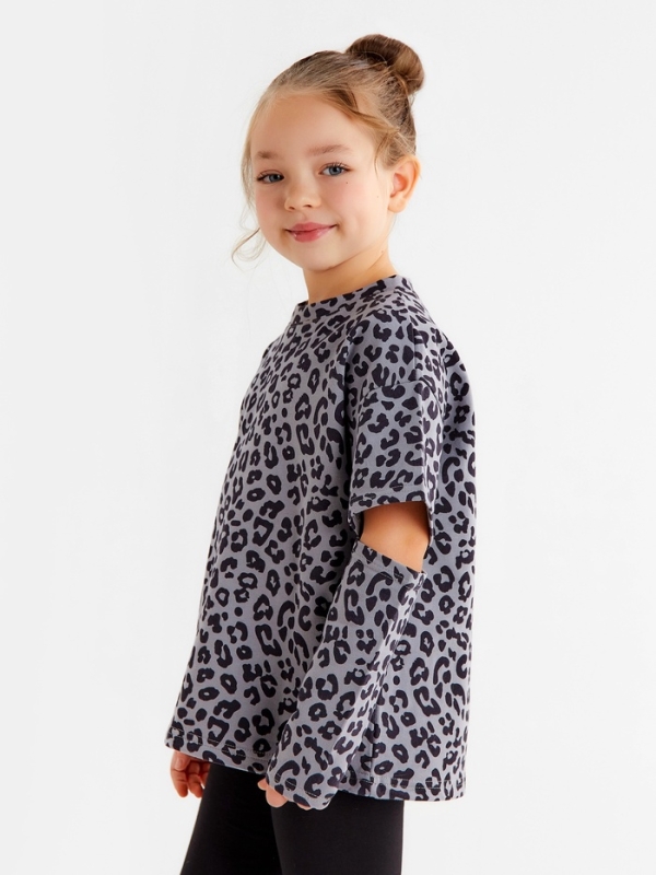 Футболка с дл.рукавом для девочки KAFTAN Trendy grey, р. 30 (98-104)