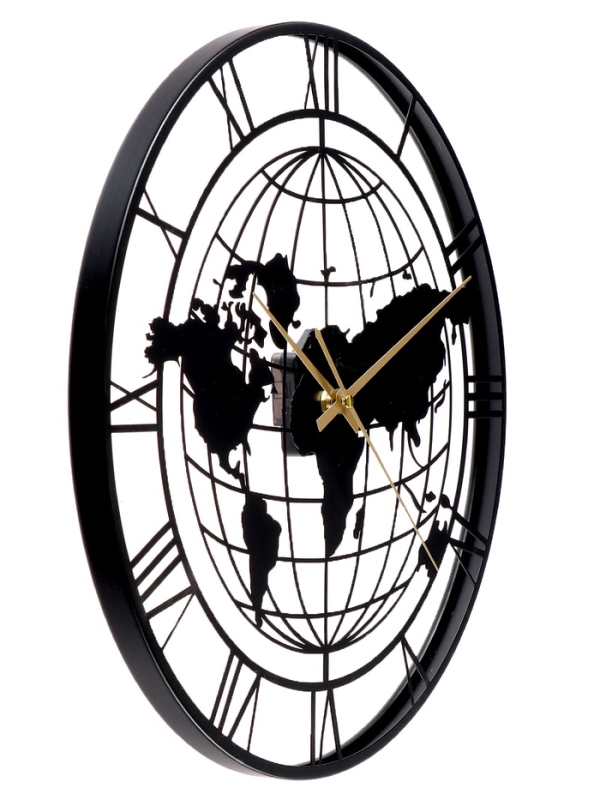 Часы настенные интерьерные &laquo;Глобус&raquo;, плавный ход, d-40 см