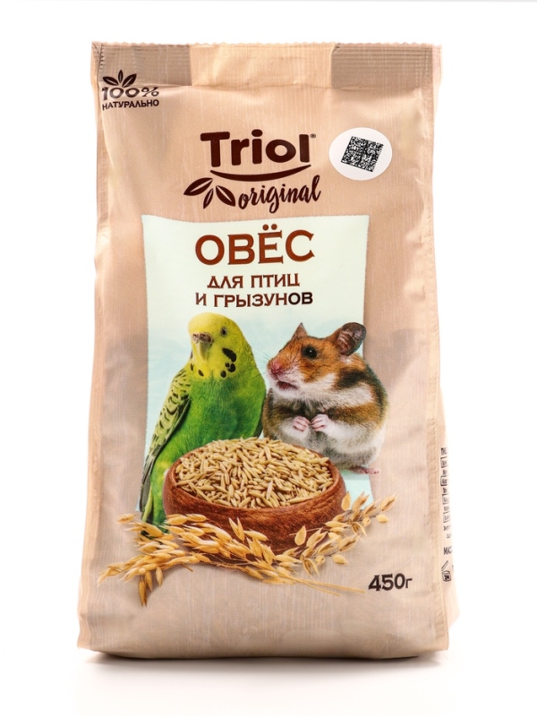 Корм Triol для птиц и грызунов, овес, 450 г