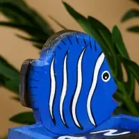 Календарь настольный "Экзотическая рыбка" дерево 11х5х14 см, цв. синий