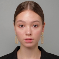 Серьги металл &laquo;Барбадос&raquo; прямоугольник, цвет золото