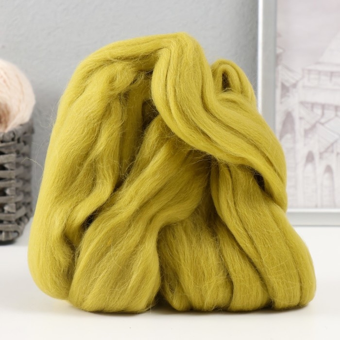 Шерсть для валяния 100% полутонкая шерсть 50 гр (фисташк. - 189) Шерсть для валяния 100% полутонкая шерсть 50 гр (фисташк. - 189)