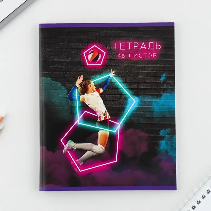 Тетрадь в клетку, 48 л., А5, на скрепке, блок №2 &laquo;Неон&raquo; МИКС