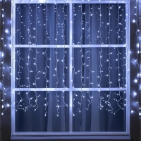 Гирлянда &laquo;Занавес&raquo; 2 &times; 1.5 м, IP44, УМС, белая нить, 360 LED, свечение белое, 220 В
