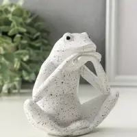 Сувенир полистоун "Белая лягушка" 6х13,5х11,5 см