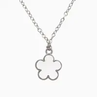 Набор 2 пред-та: серьги,кулон "Цветочки", цвет белый в серебре 44+удл.