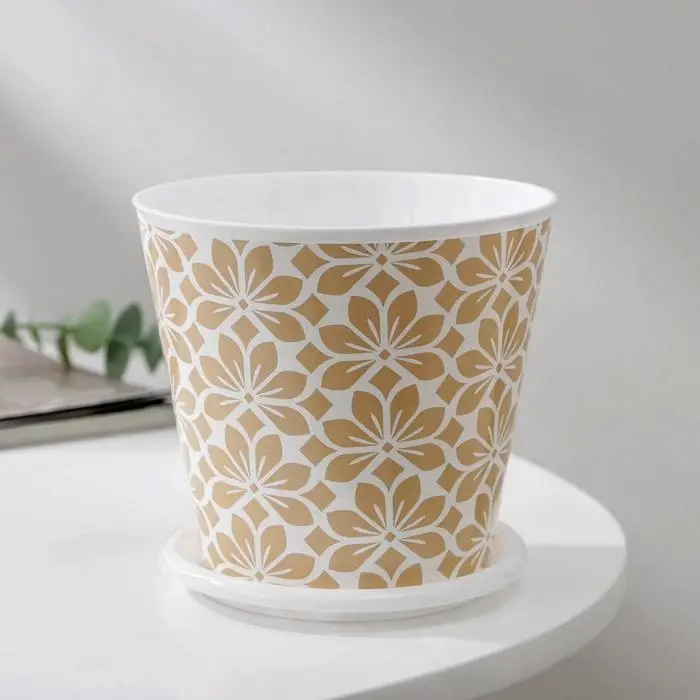 Горшок для цветов Доляна &laquo;Кракле&raquo;, 800 мл, цвет белый