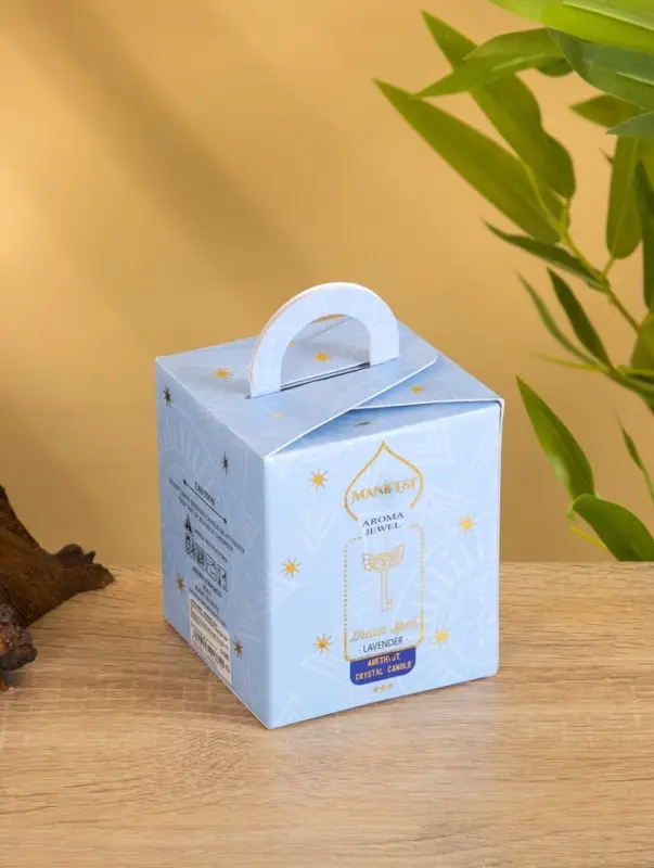Свеча в стекле с камнем Manifest лаванда 200 гр соевый воск